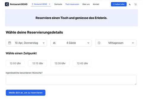 reservierung